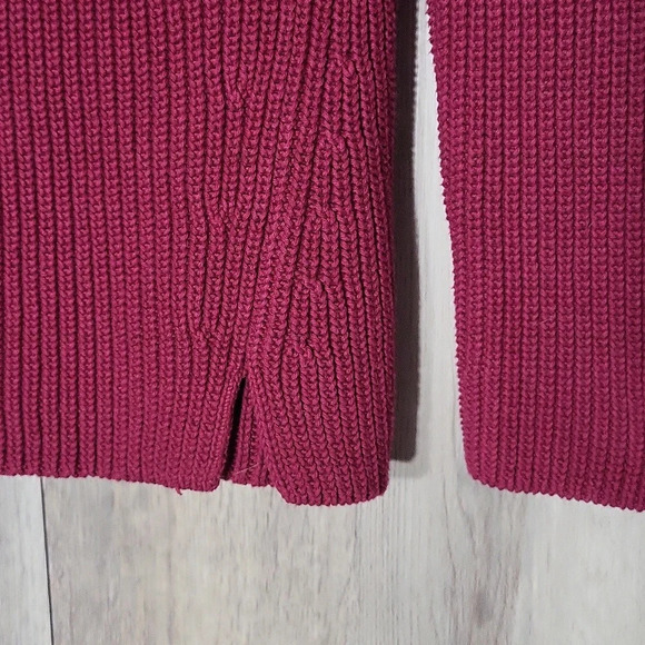 Talbots Womens Small Raspberry Knit Long Sleeve High Neck Sweater Casual Warm - Picture 6 of 7